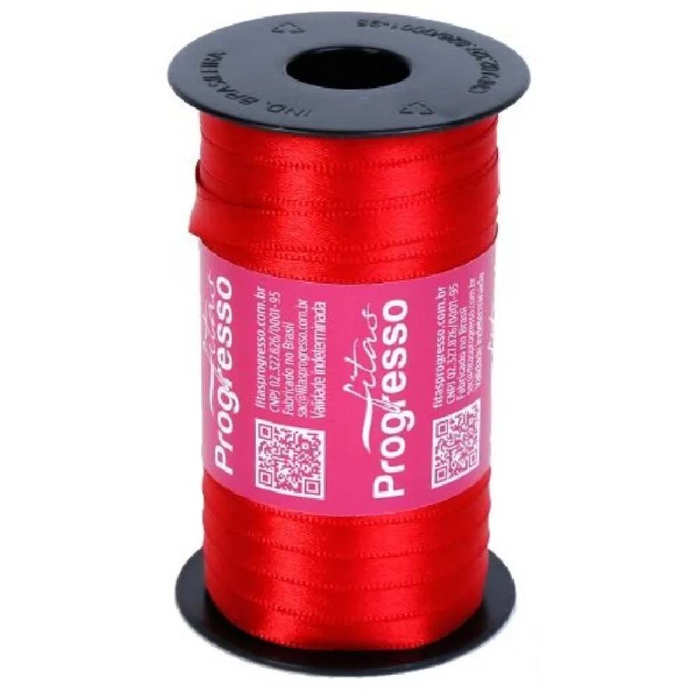 Fita de Cetim Progresso 7mm nº1 - 100m 209 Vermelho - 1un em Oferta na Shopee