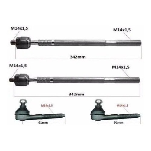 Ponteira Terminal Braço Axial Peugeot 307 Citroen C4 1ªlinha em Oferta na Shopee