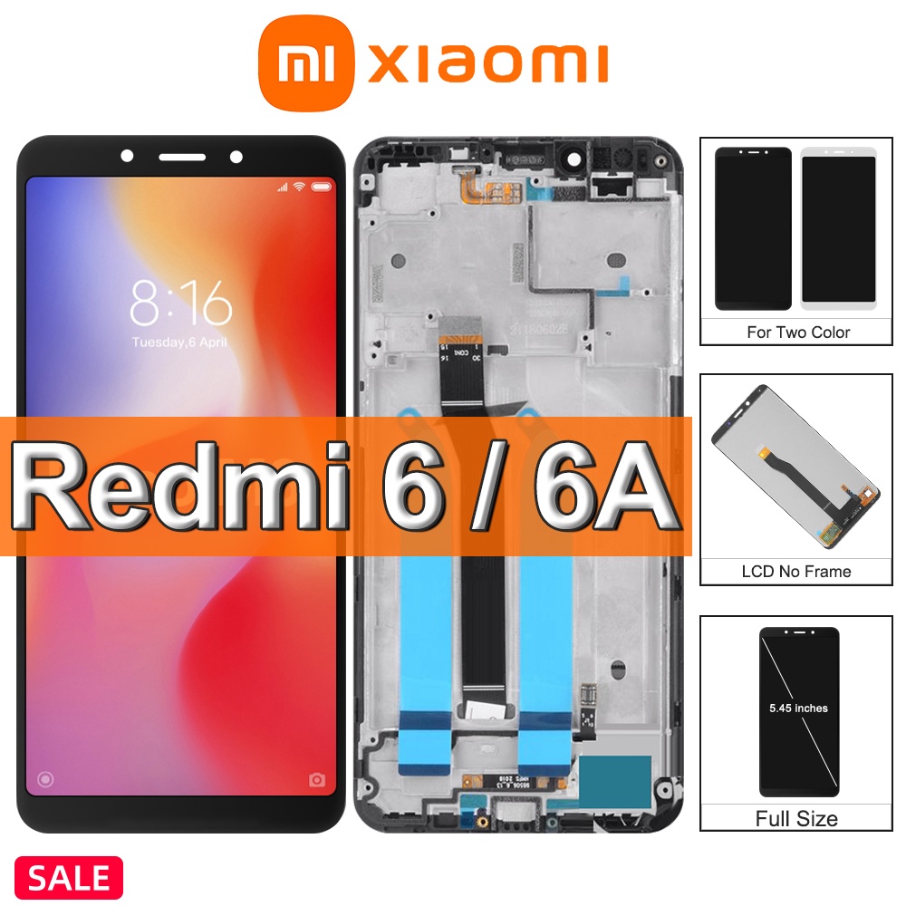 Tela Touch Frontal Display Xiaomi Redmi 6A Com Aro LCD Touch