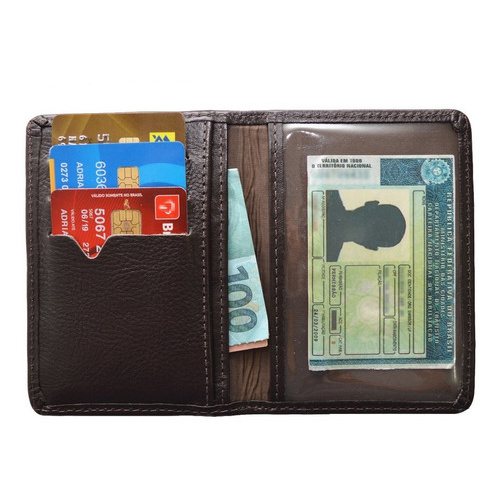 Carteira Couro Legítimo Porta Documento Crlv Cnh Unissex