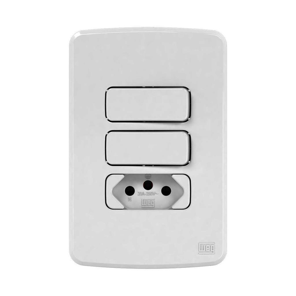 Conjunto 2 Interruptor Paralelo + 1 Tomada 20A 250V Compose