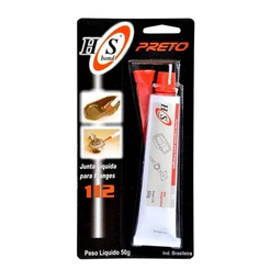 Cola Silicone Alta Temperatura Preta 50g Hs Bond