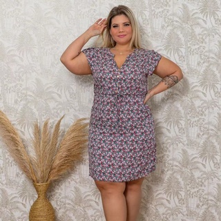 Vestido Plus Size Estampada Moda Feminina Verão 3RD SD5020
