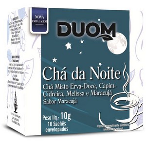 Imagem CHÁ DA NOITE Duom | Chá Misto Erva-doce, Capim-cidreira, Melissa e Maracujá | 10 Sachês | Chá Calmante