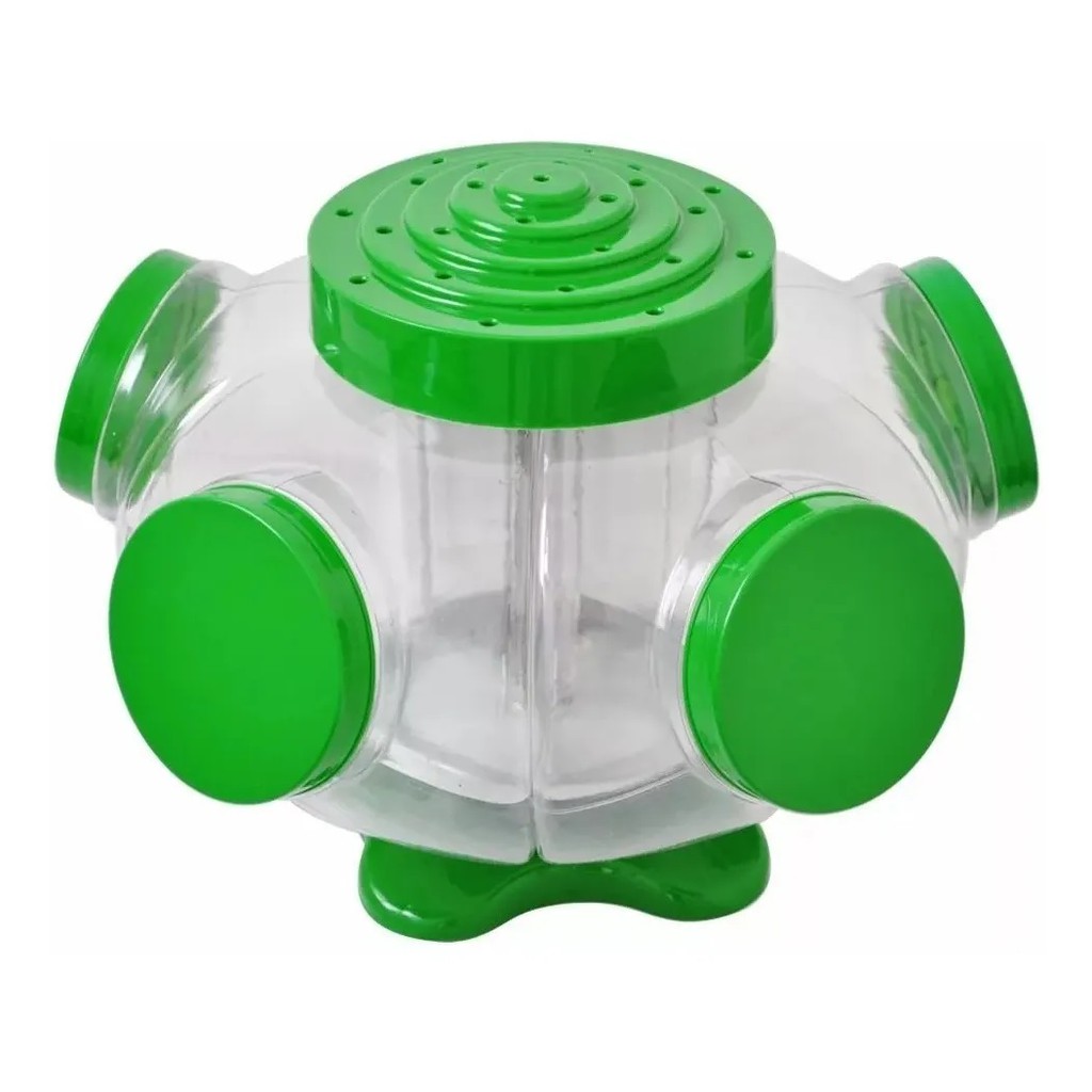 Baleiro Expositor Giratório Pote de Balas e Doces Bomboniere Com 5 Bocas Para Balcão de Atendimento