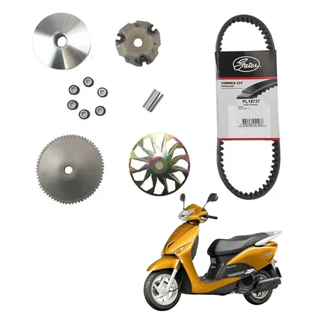 Kit transmissão Correia Polia Face Móvel E Correia gates Honda Lead 110