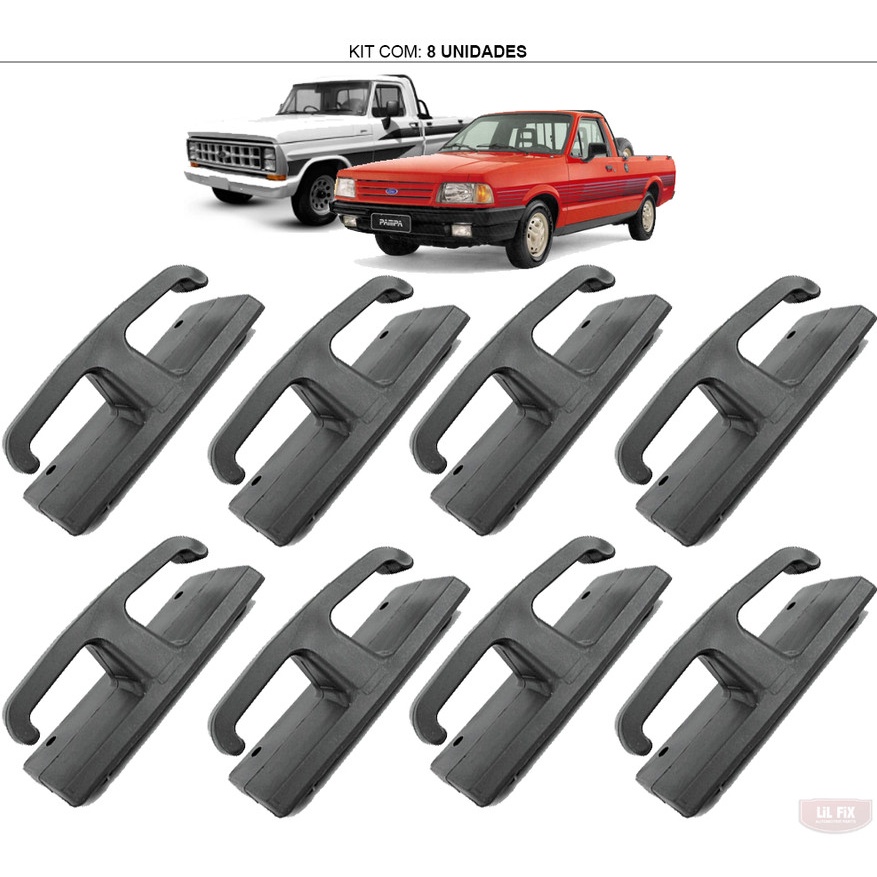kit 8 Ganchos da Caçamba Ford Pampa F1000 F4000 Carroceria