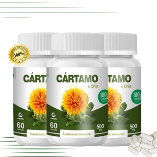 Kit 3x Cártamo E Chia 500mg 60 Cápsulas Genature Original