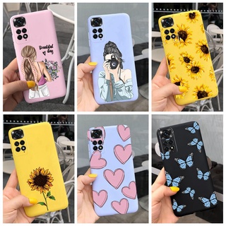 Capa De Celular Flexível Em Silicone/TPU Com Margarida/Girassol Para Xiaomi Redmi Note 11 Pro /