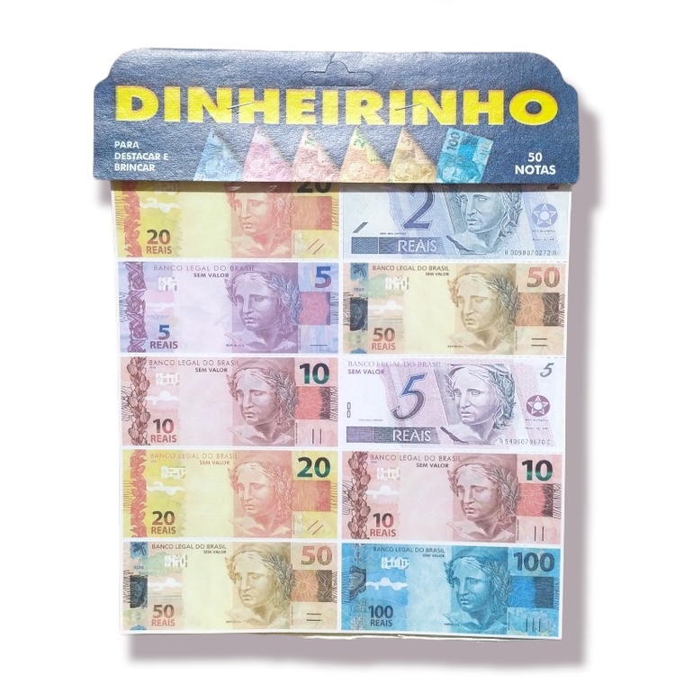 Dinheirinho Falso Dinheiro Brinquedo Infantil Educativo Kit 50 Unidades Shopee Brasil 5758