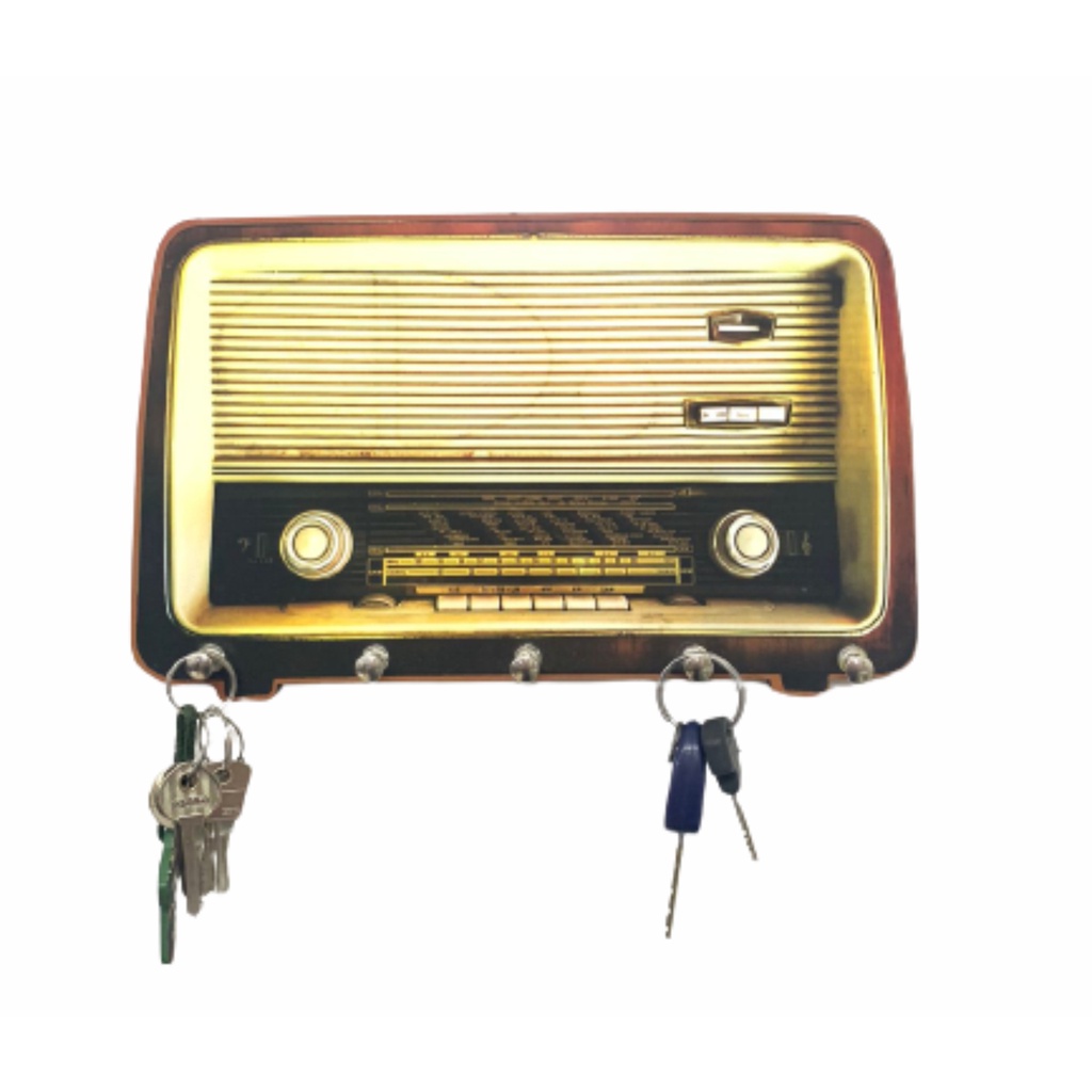 Porta Chaves Rádio Antigo 2 Vintage Retro Decoração Parede