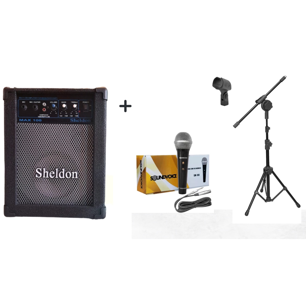 Kit P/ Canto Amplificador  Multiuso Max 100 15w Sheldon + Acessórios