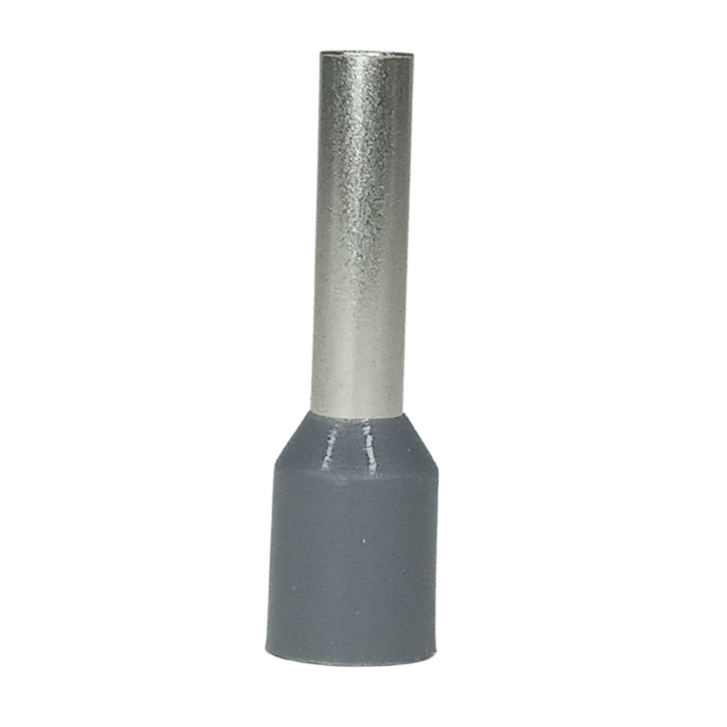 50un Terminal Ilhós Resistente a Corrosão Cinza 4,0mm Conector Elétrico Tubular Simples Pré Isolado Tubolar