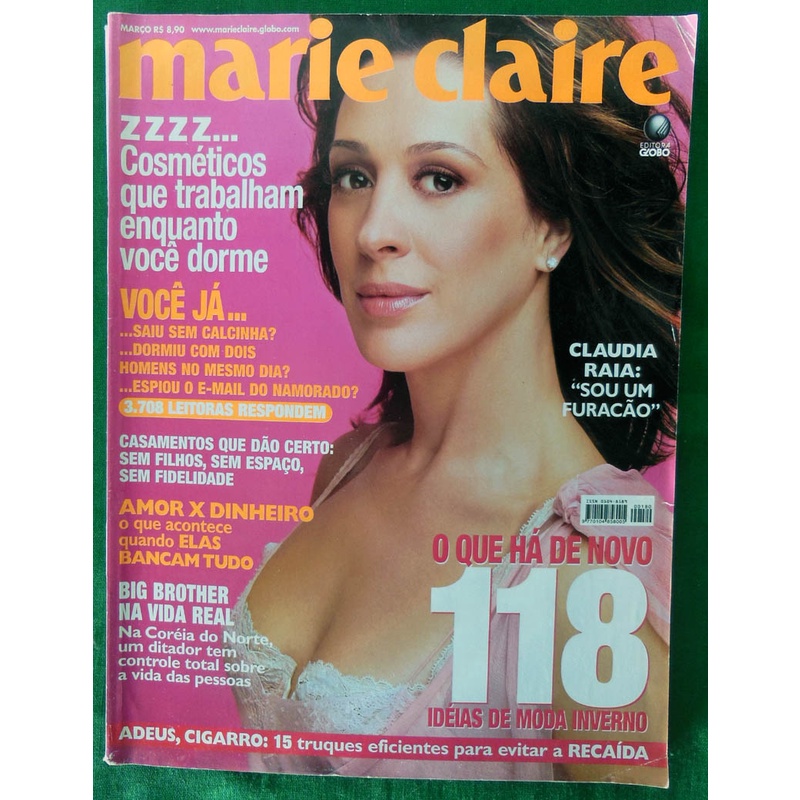 Revista Marie Claire 180 Cláudia Raia Coréia Do Norte  - Março 2006