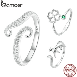 Bamoer Polvo Whisker Anel Aberto 925 Prata Ajustável Trevo Gato Jóias Para As Mulheres Acessórios De Moda em Oferta na Shopee