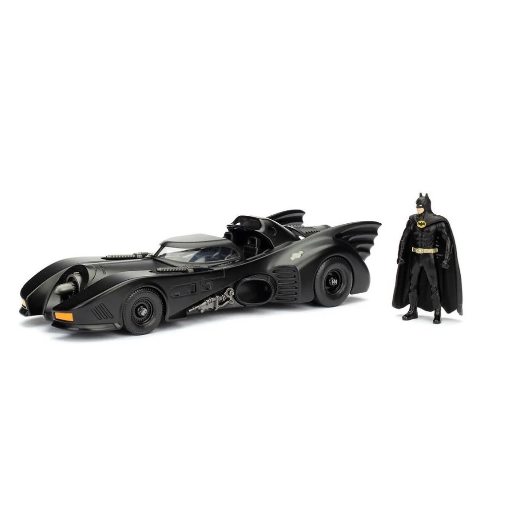 Miniatura Batmóvel Filme 1989 + Figura Batman Em Metal - 1/24 - Jada