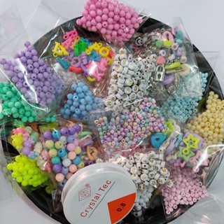 Miçangas para fazer pulseiras 1000 peças kit miçangas divertidas contas para Pulseiras c/ rolo de 10 M FIO DE SILICONE em Oferta na Shopee