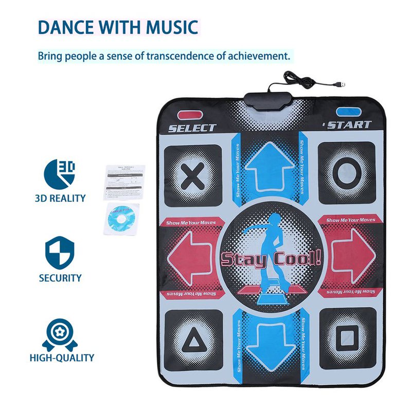 Antideslizante Durable Resistente al Desgaste Baile Step Dance Pad Pad Pad Dancer Blanket para PC con USB para Culturismo Fitness 