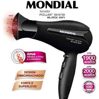 Secador de Cabelo Mondial Power Shine Black SC-13 1.900W 127V
