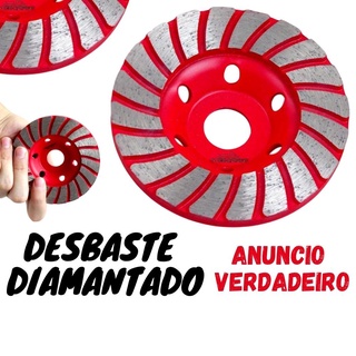 Disco Desbaste Diamantado Turbo Concreto Mármore Rebolo 100mm - Tubarão