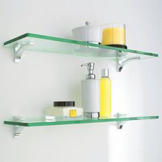 Prateleira De Vidro  Decorativa em Para Sala Escritório Banheiro Casa e Cozinha 30x10