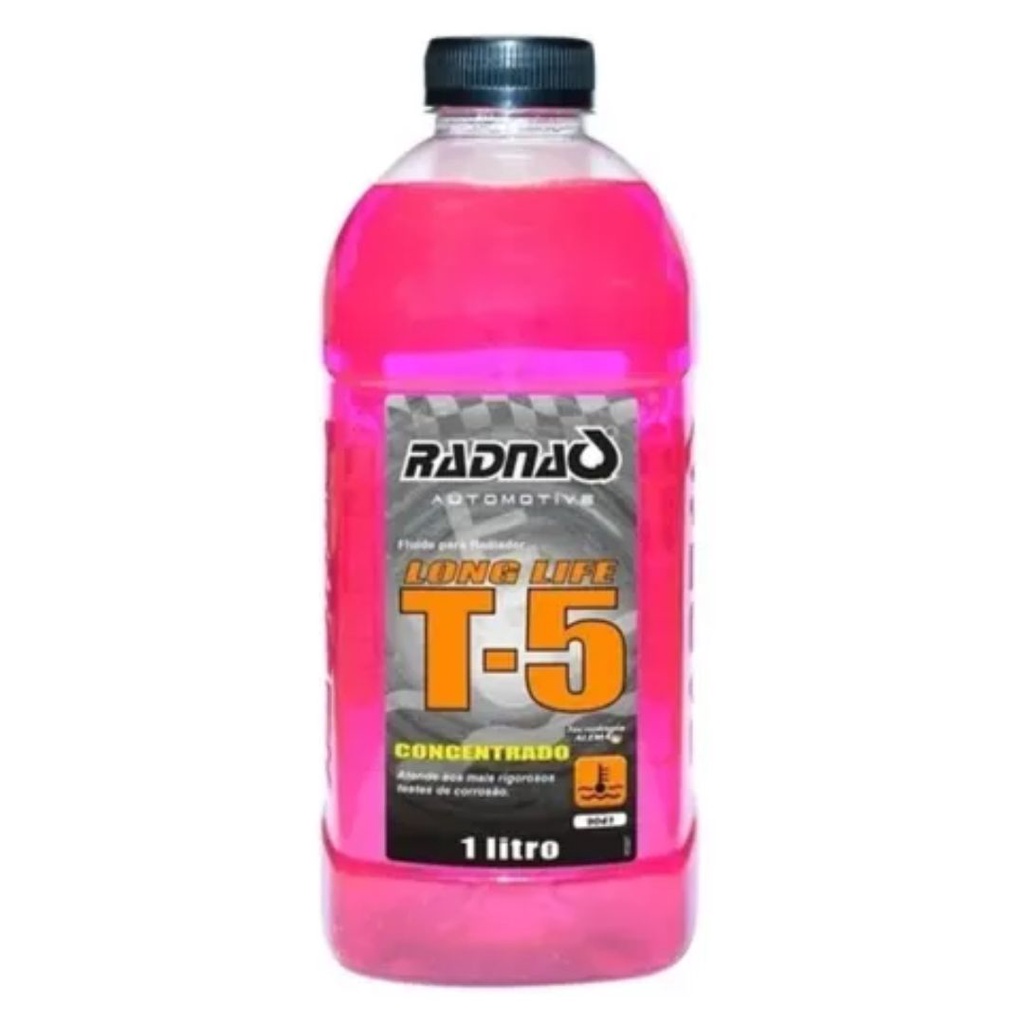 Aditivo Fluído Radiador Rosa Concentrado T5 Radnaq/ Hitech / ARKS 1 Litro