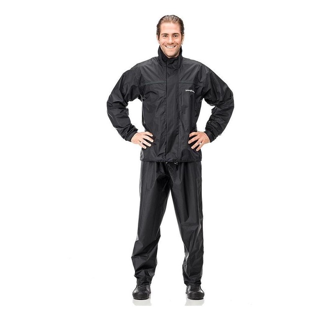 Kit Conjunto Capa De Chuva Pantaneiro Motoqueiro Motoboy Nylon Com Gola - Masculino Feminino Unissex