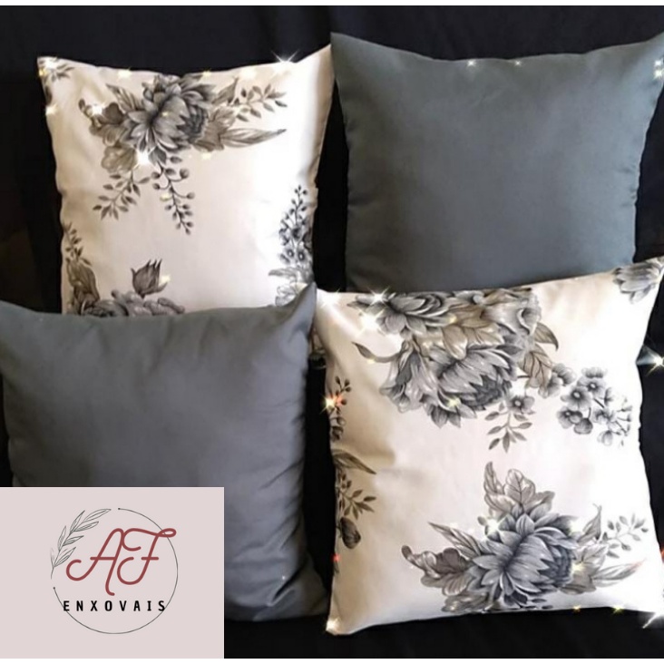 4 Capas Almofadas Decorativas Estampadas Sem Refil 50x50