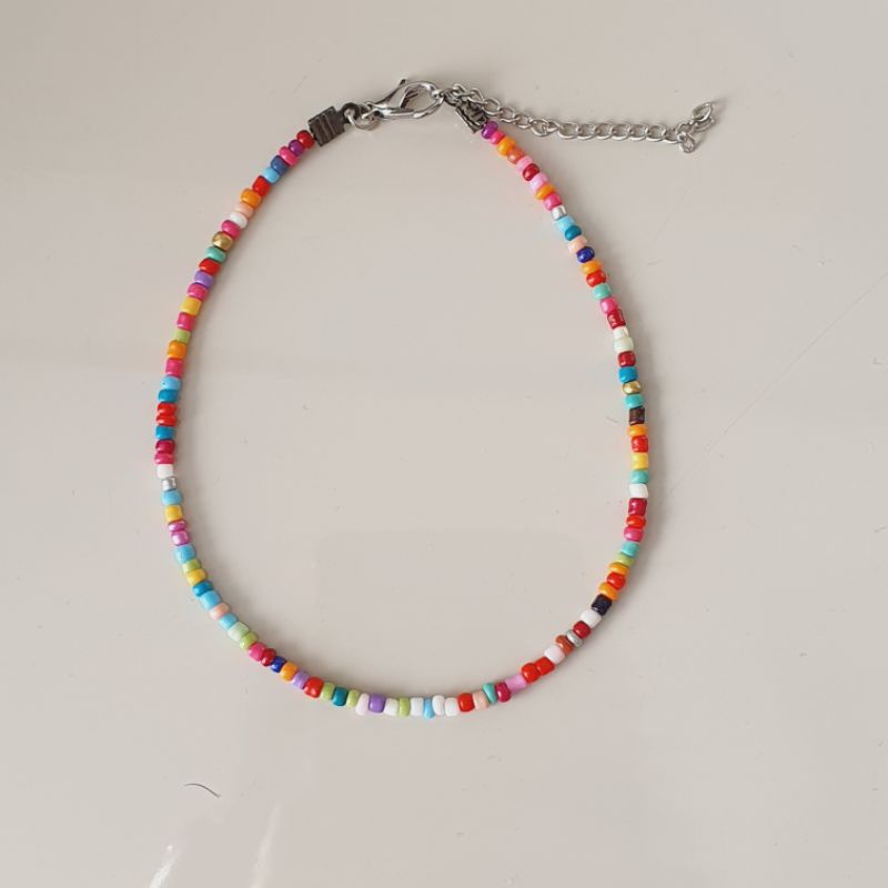 tornozeleira colorida / Miçangas / miçanguinhas / Moda praia em Oferta na Shopee