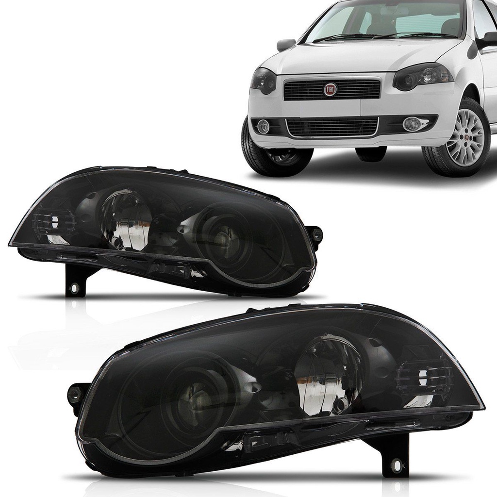 Farol Palio Siena Strada G4 2008 2009 2010 2011 Foco Duplo Mascara Negra em Oferta na Shopee