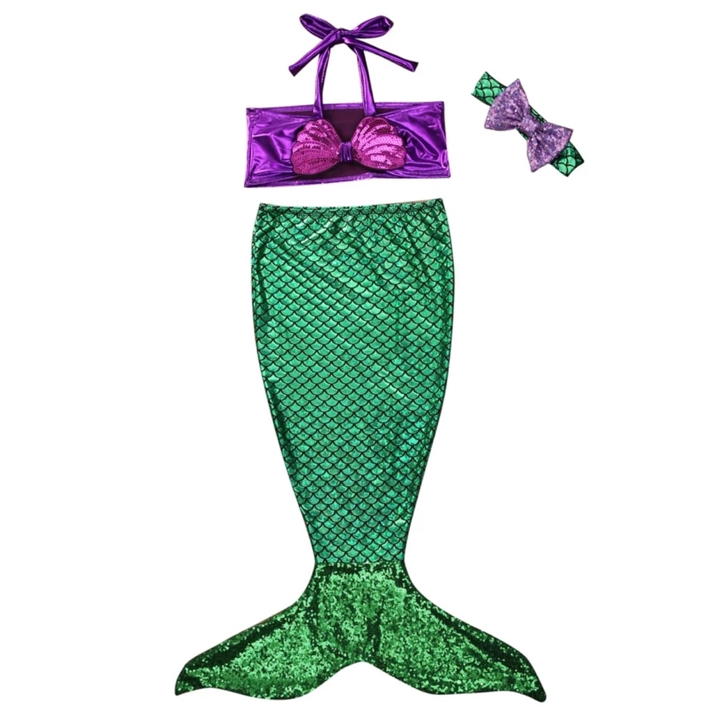 Fantasia Infantil Sereia Ariel Cauda De Sereia Infantil Pequena Sereia Fundo Do Mar Shopee Brasil