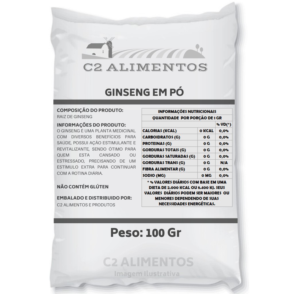 Ginseng Coreano Puro Panax Envio Imediato C2 Alimentos