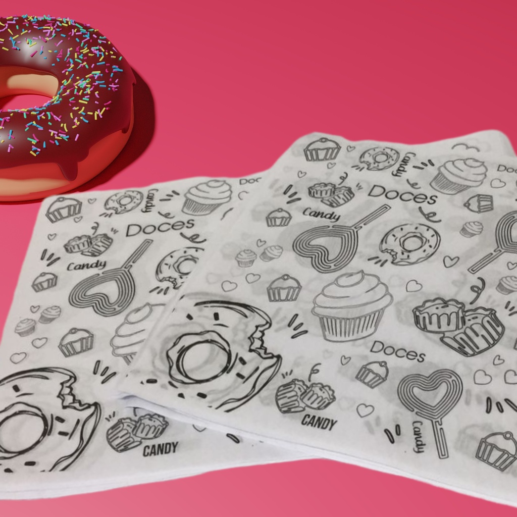 Papel Acoplado Doces com 100 un Tam 38x30 cm Embalagem Para Confeiraria Película Resistente em Oferta na Shopee