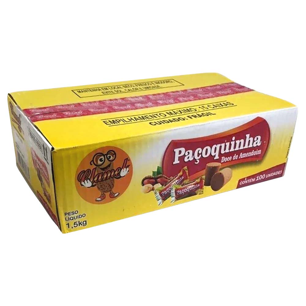 Paçoca Rolha Embrulhada c/100 - Clamel em Oferta na Shopee