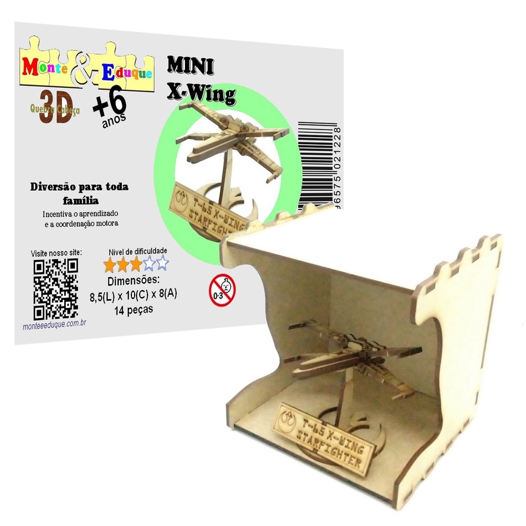 Brinquedo Quebra Cabeça 3D MINI NAVE STAR WARS X-Wing