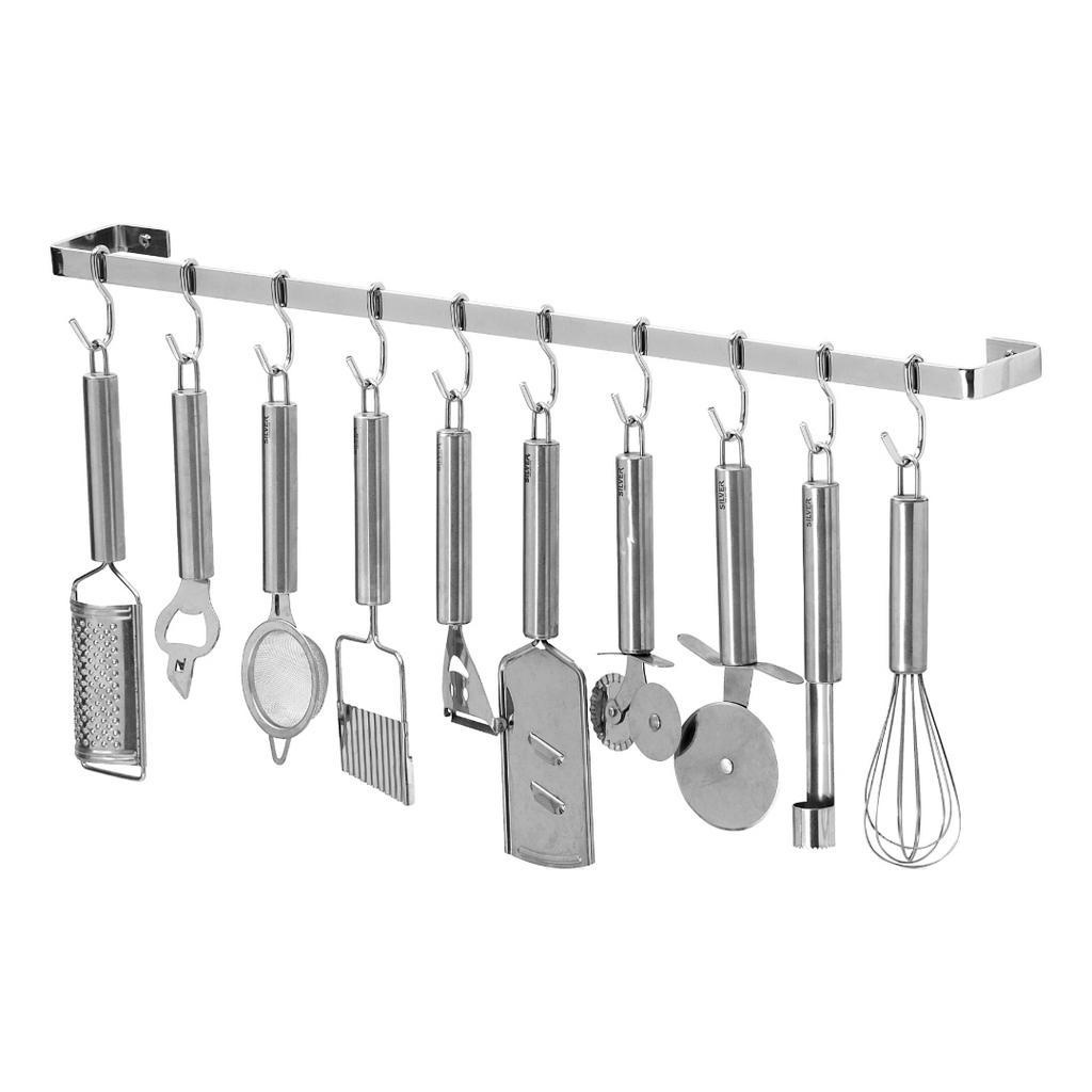 Porta Utensílios E Talheres De Parede 60cm 10 Ganchos em Oferta na Shopee