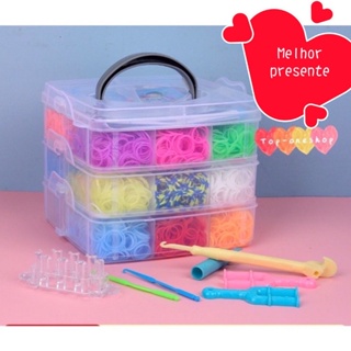 （com caxia) 3000 Elástico Loom Bands Clips Pulseira Cores Sortidas em Oferta na Shopee