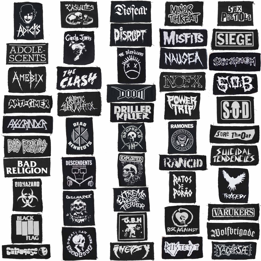 Patch Hardcore Punk Bandas De Crust Horror E Crossover Patches Silk 