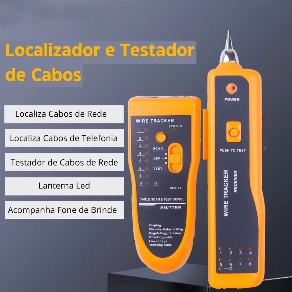 Localizador De Cabos Zumbidor E Teste De Cabos Rj45 Rj11
