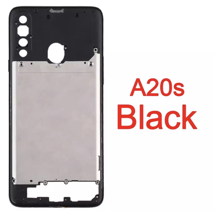 Carcaça Do Aro Lateral Com Botões Para Galaxy A20s Sm-a207m Aro Novo Preto