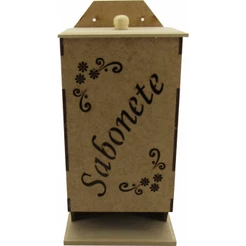 Organizador Porta Sabonete Modelo Flores Mdf Crú