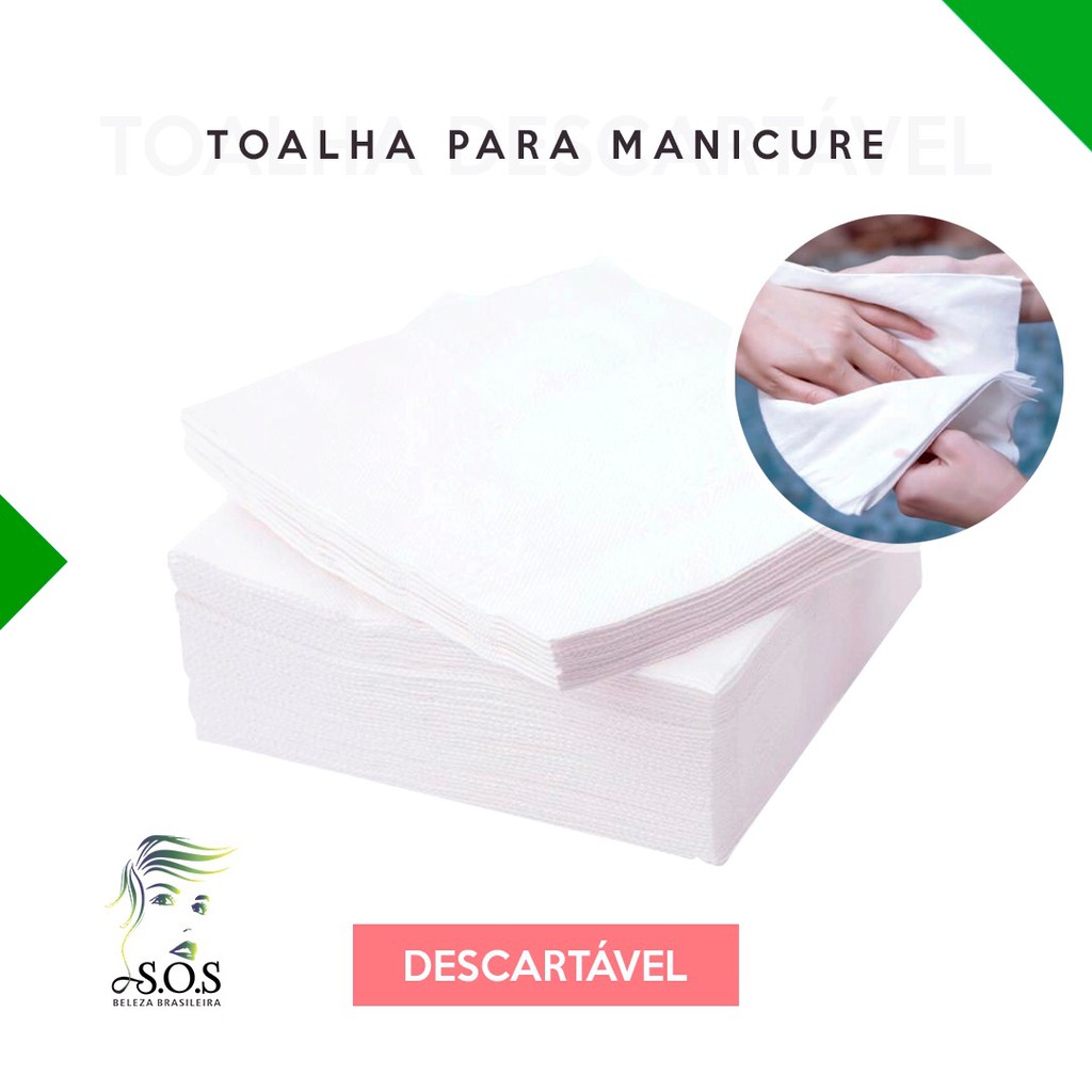Toalha Descartável Manicure TNT 20X30 com 100 unidades. SOS Beleza Brasileira em Oferta na Shopee