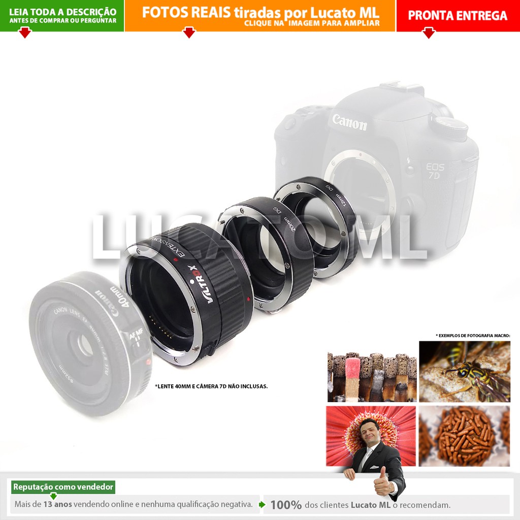 Tubo Extensor Macro Canon Autofoco Af Rosca De Metal - Desconto no