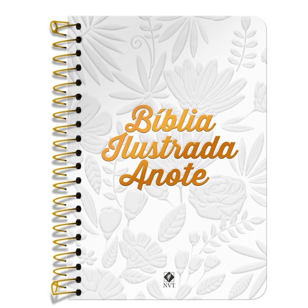 Bíblia Anote Ilustrada | NVT Capa Dura Tela Branca | Espiral
