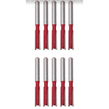 Kit 10 Fresa Reta 1/4 Vídea Acabameto Tupia Broca Escariador