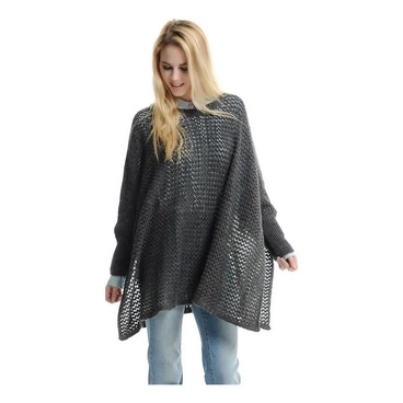 Tricô Poncho Feminino – BATWING SLEEVE KNITWEAR