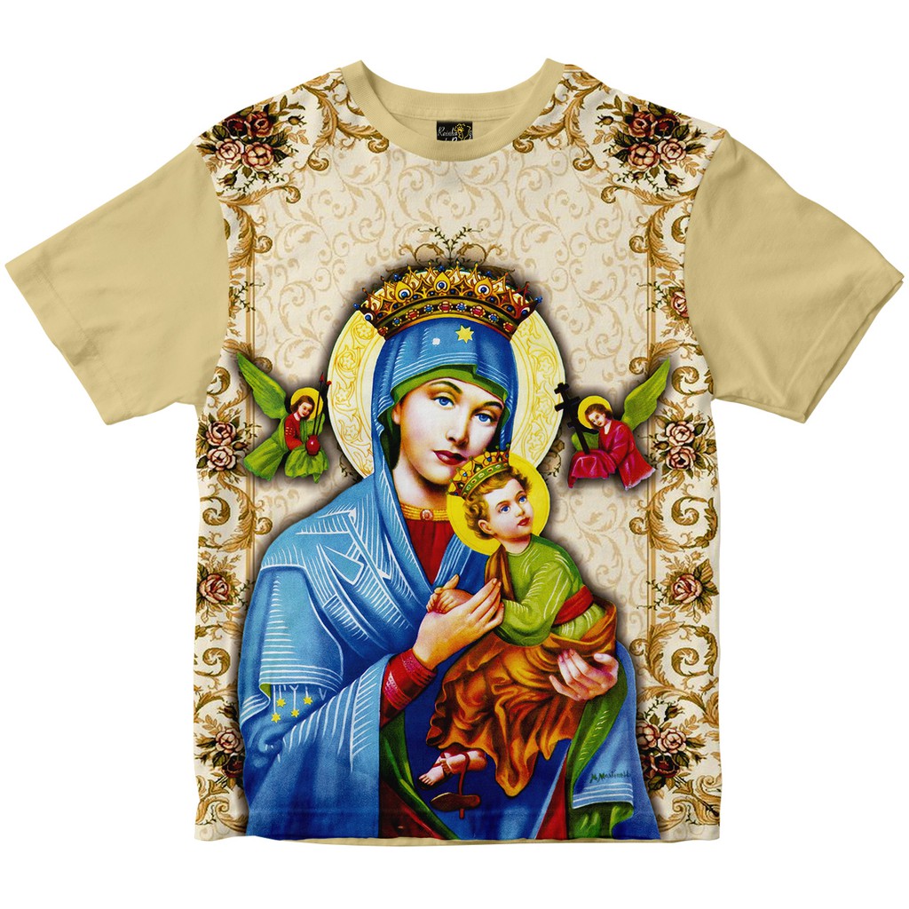 Camiseta Nossa Senhora do Pérpetuo Socorro Rainha do Brasil Bege