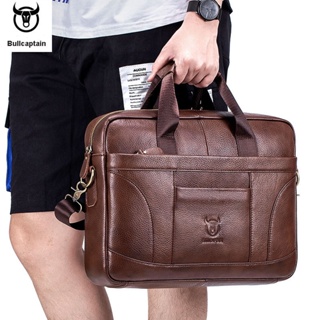 Pasta De Couro De Vaca Masculina Bolsa De Mão De Negócios Mensageiro De Ombro em Oferta na Shopee