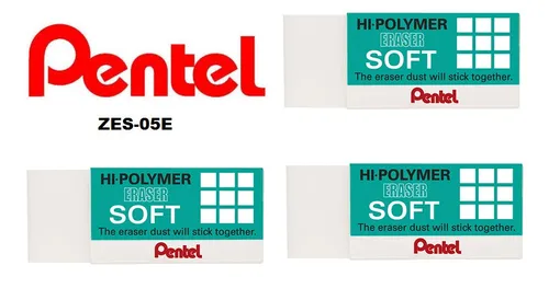 Borracha Pentel Hi-polymer Soft - Zes-05e - Com 3 Unidades em Oferta na Shopee