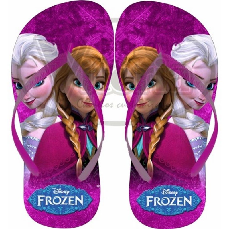 Chinelo Frozen Anna e Elza Roxo em Oferta na Shopee